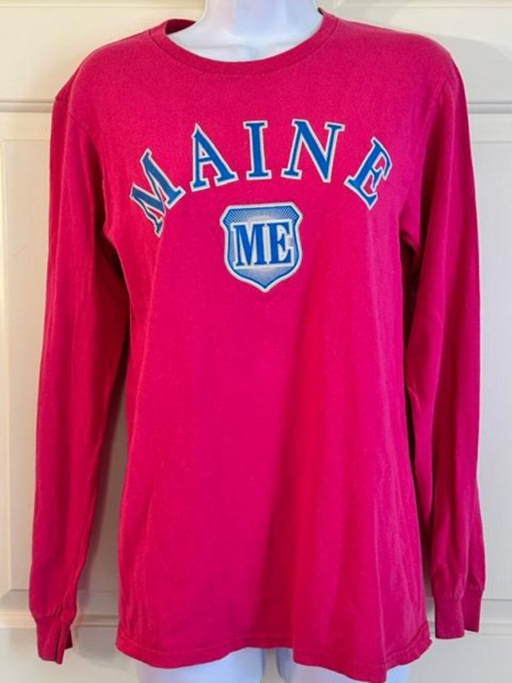 * Delta Pro Weights Women's Long Sleeve Pink Maine 100% Cotton Top Size S